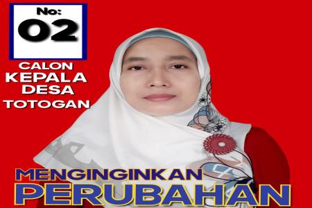 Yuliyah Calon kades Totogan Maju Untuk perubahan