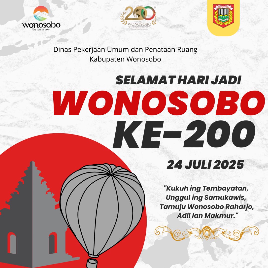 DPUPR Wonosobo mengucapkan selamat hari jadi wonosobo ke 200 tahun